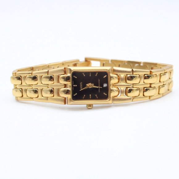 J.B Champion Watch Womens Gold Tone Stainless Steel Bracelet Style Black Dial - Picture 5 of 8